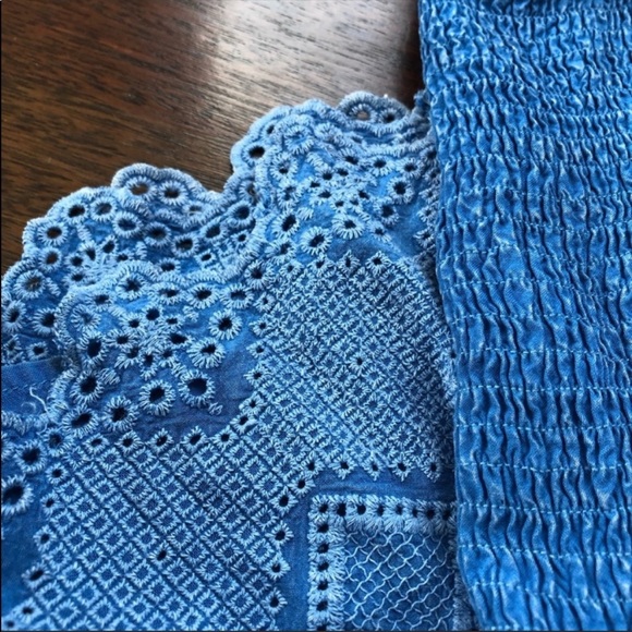 Detailed blue romper jumpsuit - Picture 8 of 9